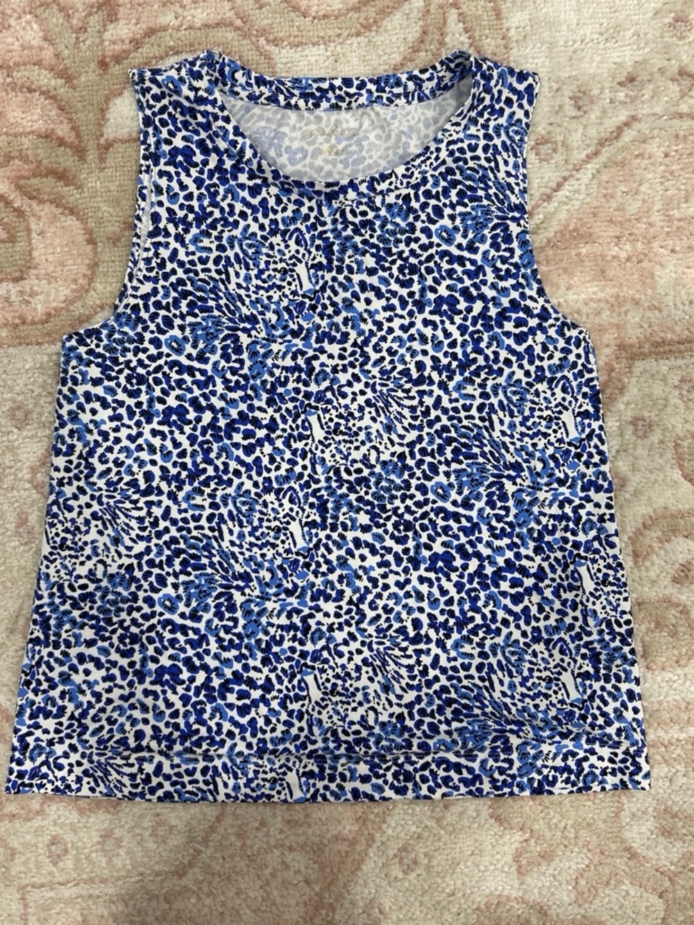 Lilly Pulitzer Blue & White Leopard Print Tank